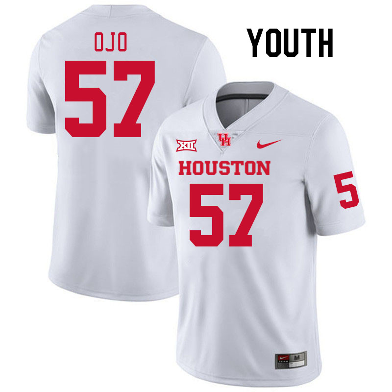 Youth #57 Phillips Ojo Houston Cougars College Football Jerseys Stitched-White